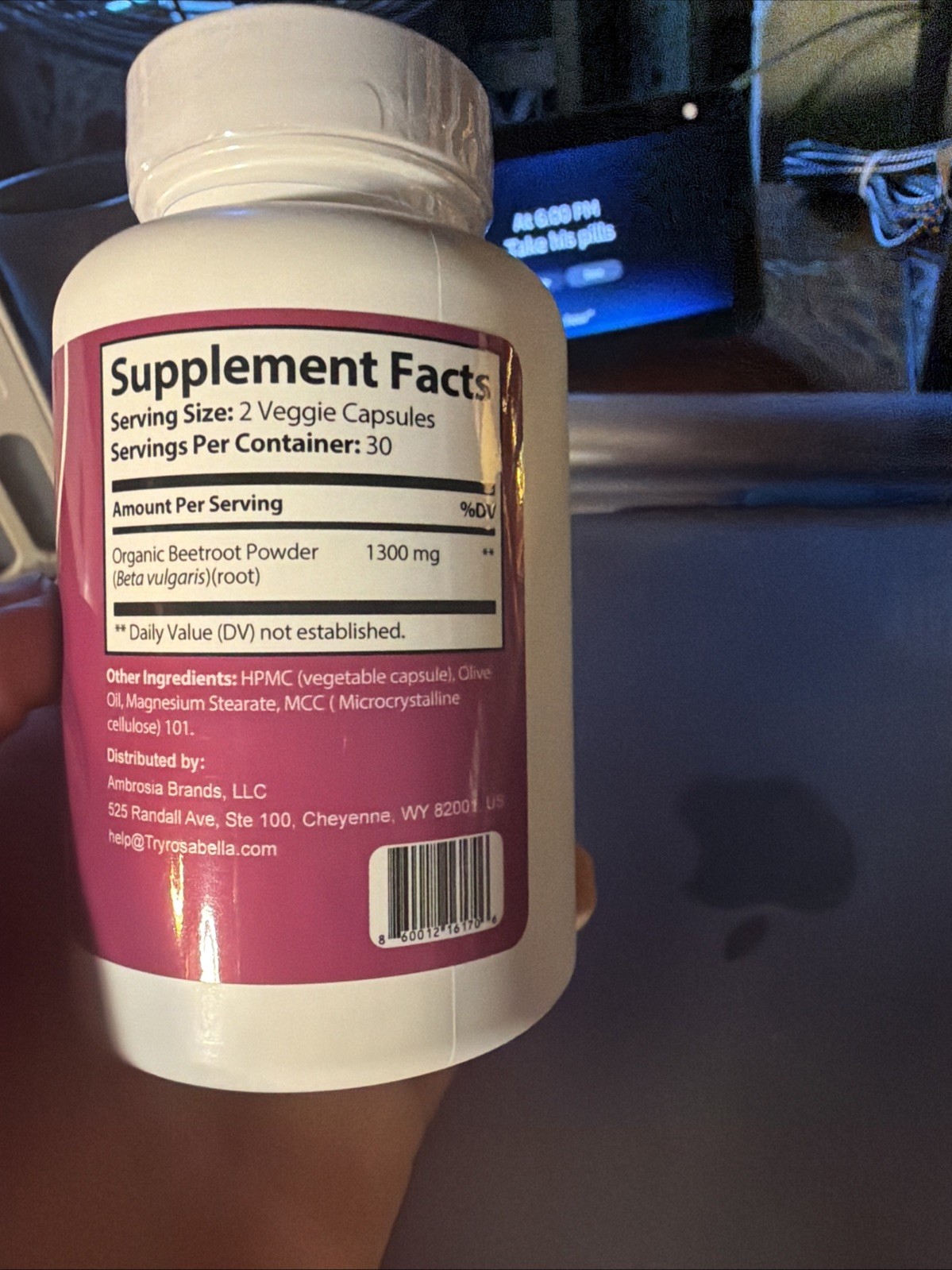 1-Rosabella Organic BeetRoot 60 Capsules Dietary Supplement EXP. 04/2028