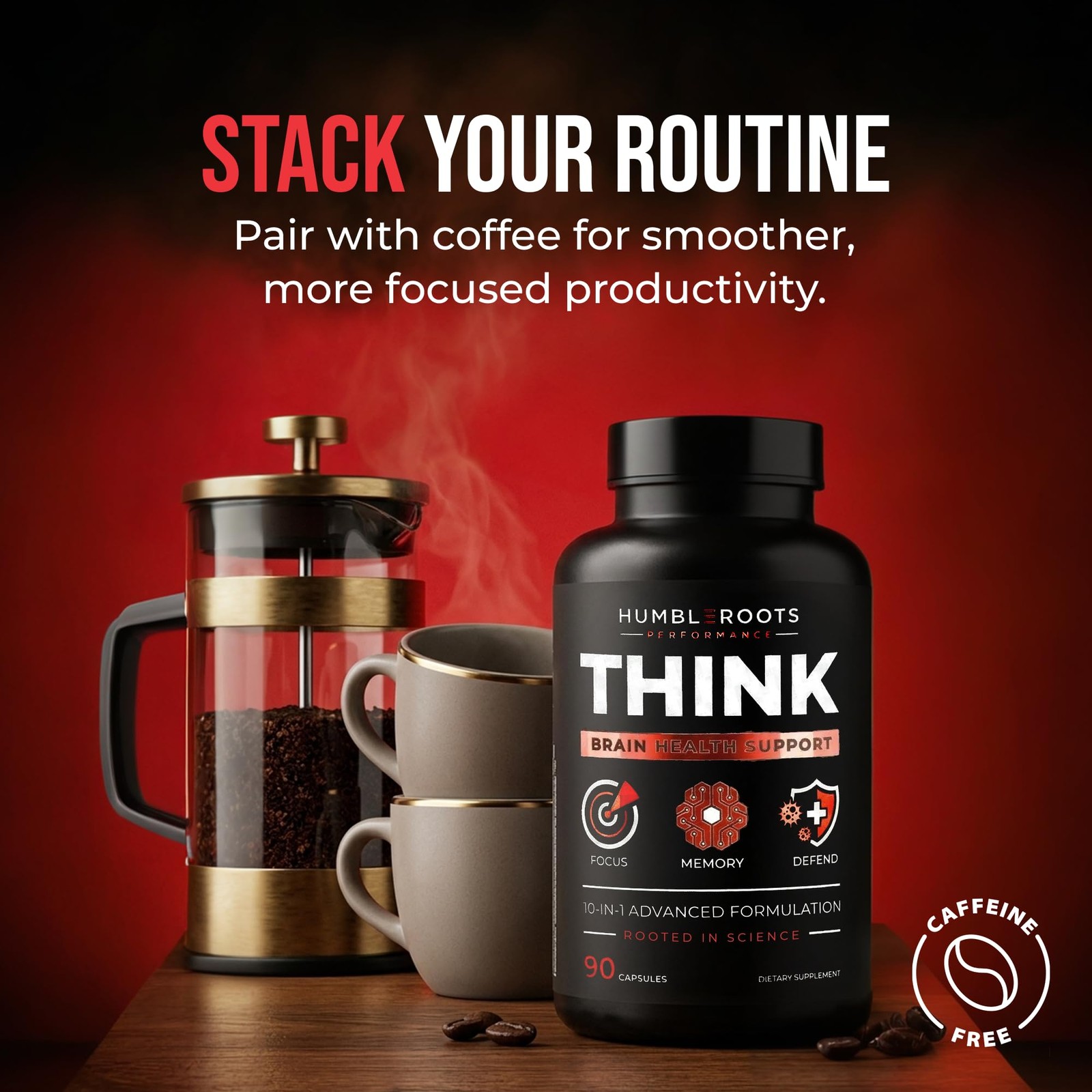 AllNatural Brain Supplement for Memory and Focus CaffeineFree LongTerm Cogni…