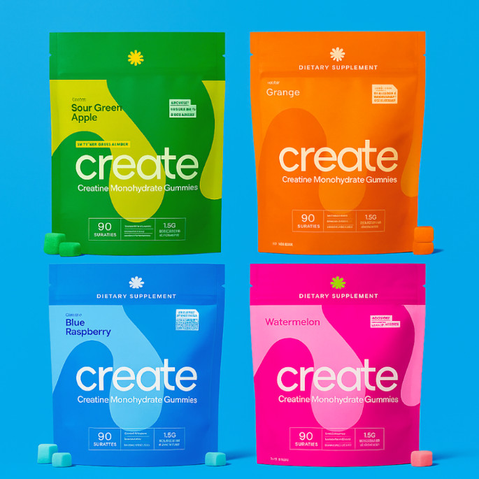 Create Creatine Monohydrate Gummies – Choose Flavor – Free Shipping