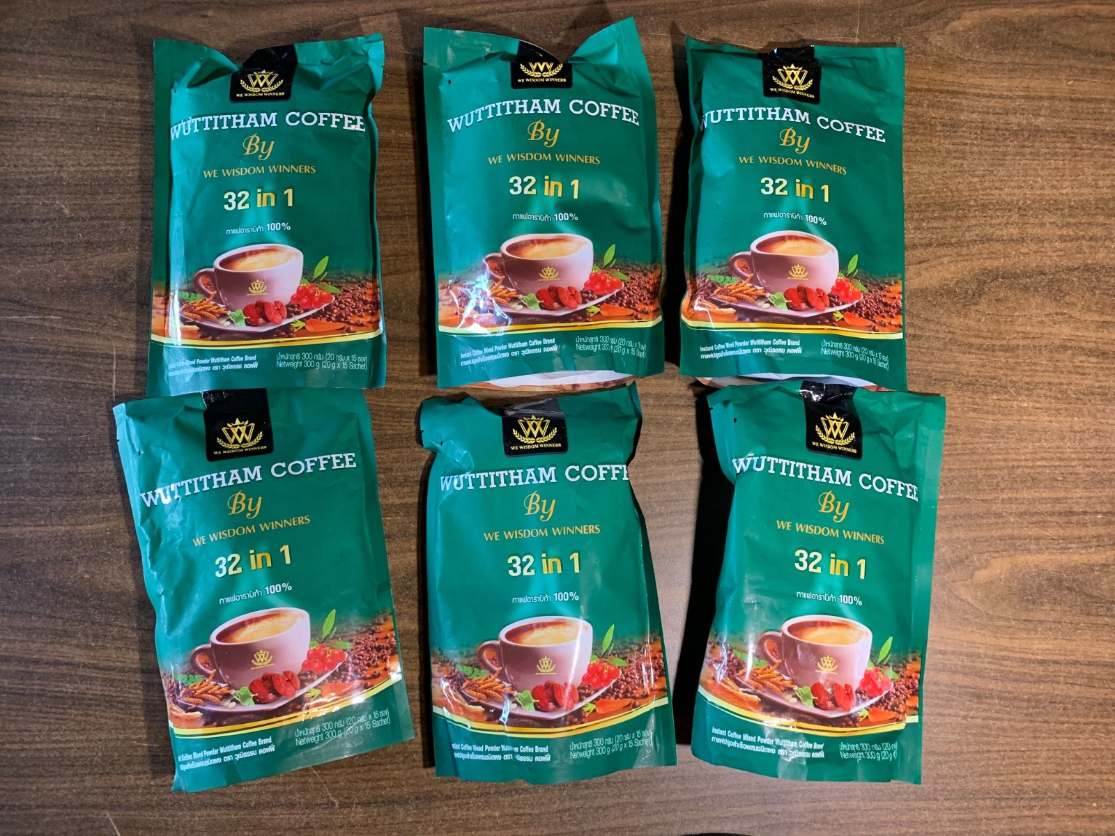 6 Bags Wuttitham Coffee Herbs 32 IN 1 Instant Coffee. New and Sealed. 2027 Exp.