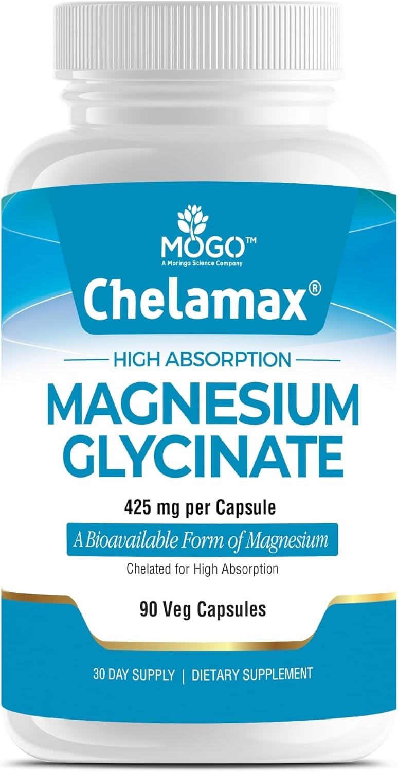 Chelamax Magnesium Glycinate.Dead Sea Magnesium Supplement for Restful Sleep,Mus