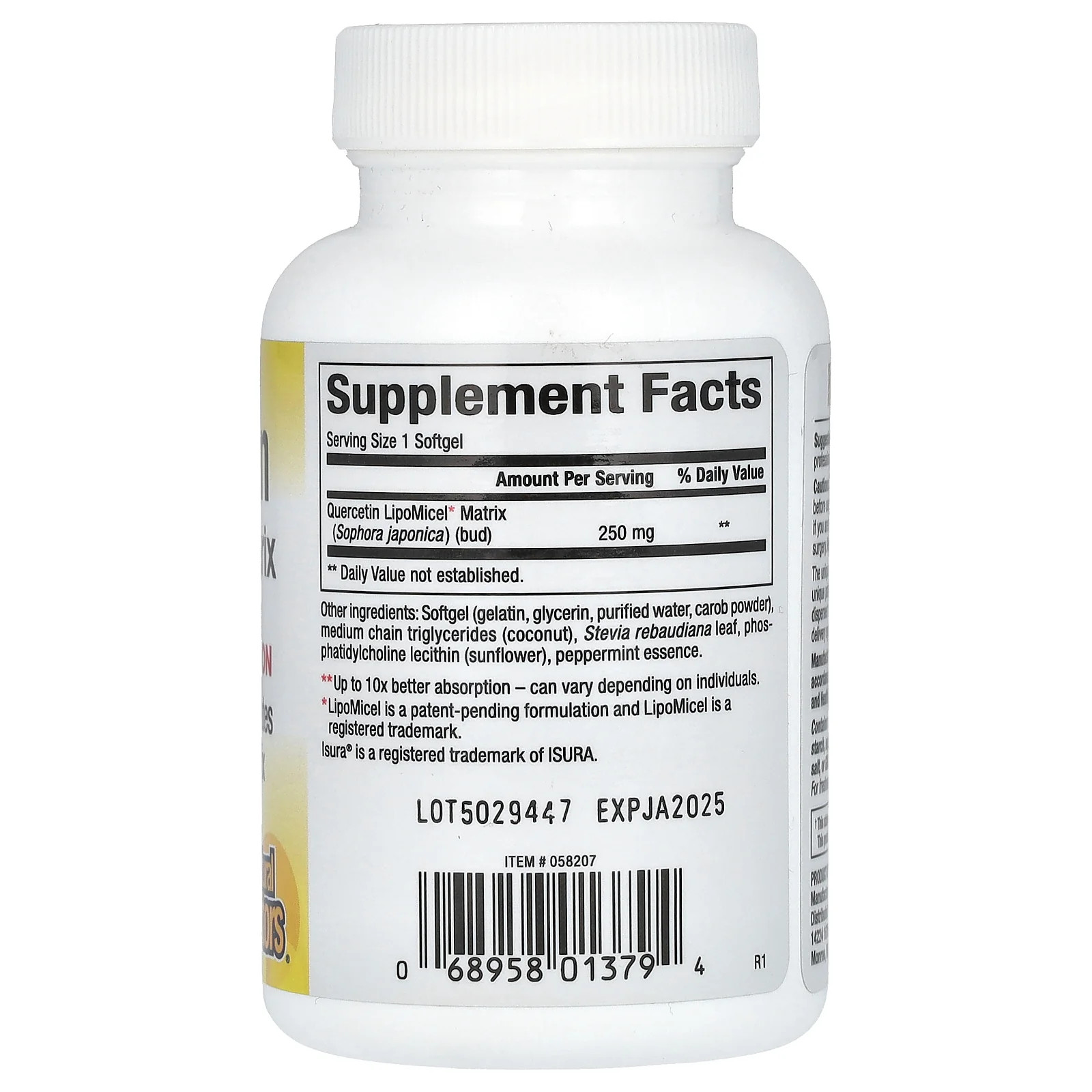 2 X Natural Factors, Quercetin LipoMicel Matrix, 250 mg, 30 Liquid Softgels