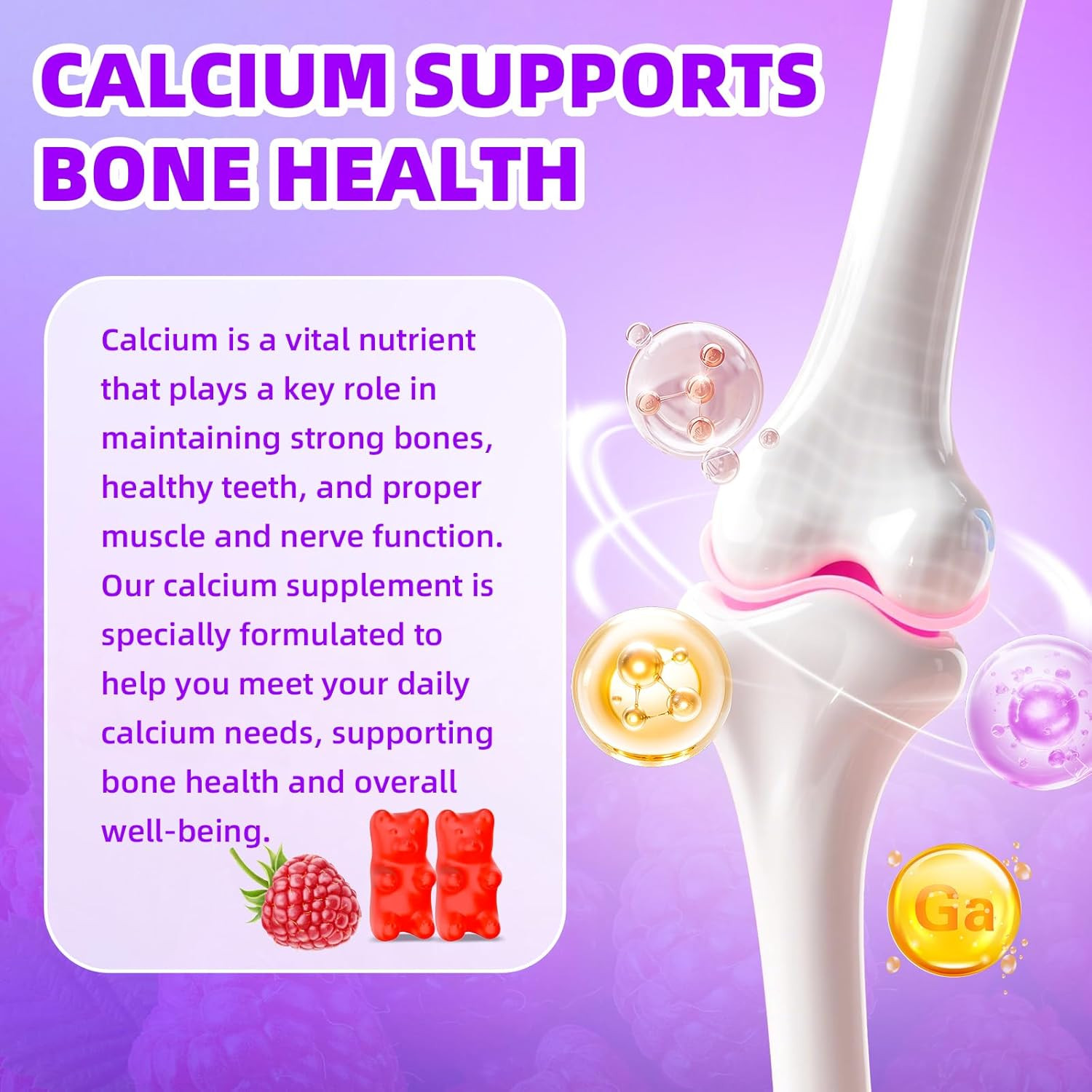 Calcium Citrate Gummies 1200Mg Calcium Gummies for Women & Men, Chewable Calcium