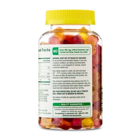 Spring Valley USDA Organic Vitamin D3 Vegetarian Gummies, 50 mcg, 160 Count