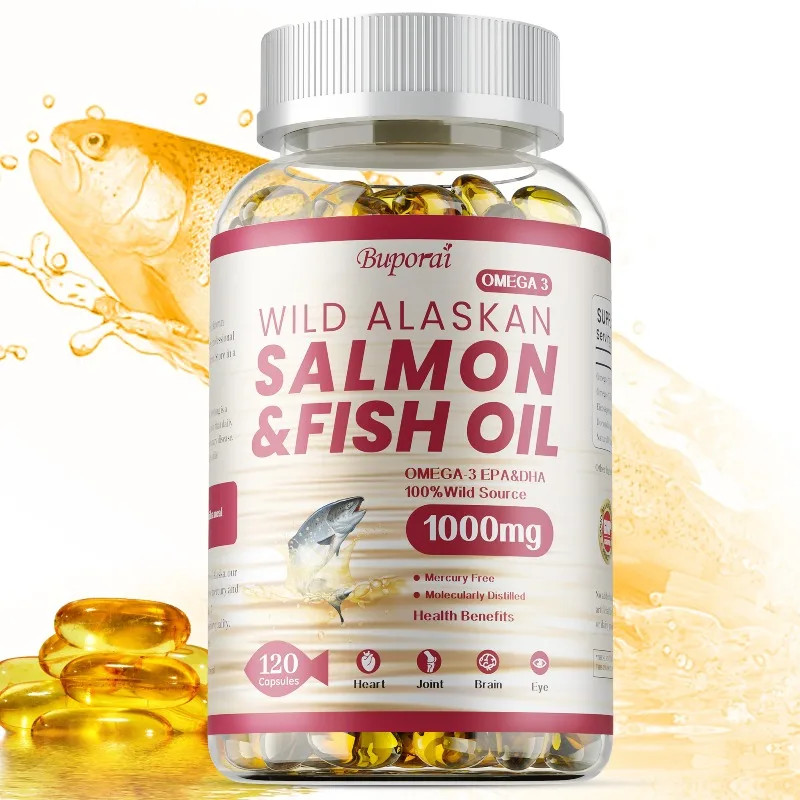 Salmon & Fish Oil 120pcs – Heart and Brain Health, Improve Memory & Intelligence