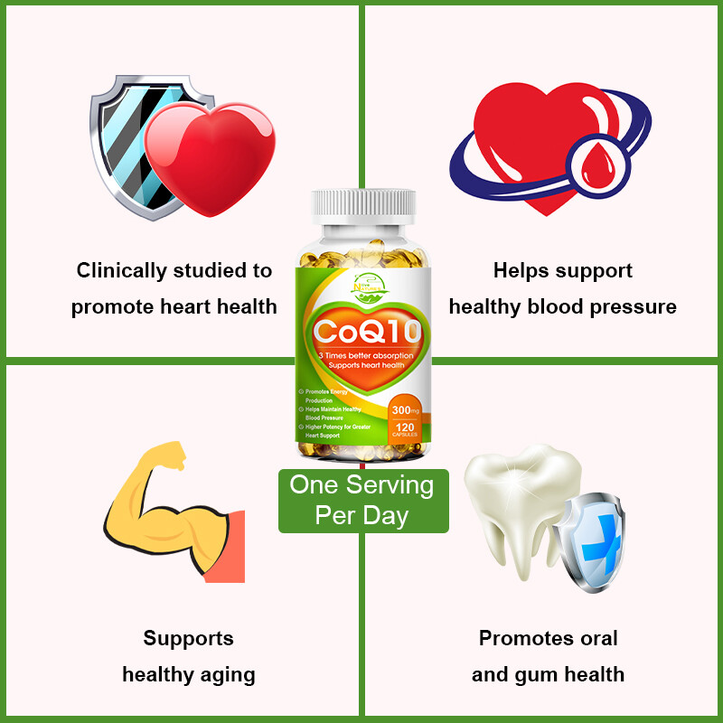 CoQ10 Mega Ubiquinol Supplement 300mg 120 Softgels Heart Health,Energy & Stamina