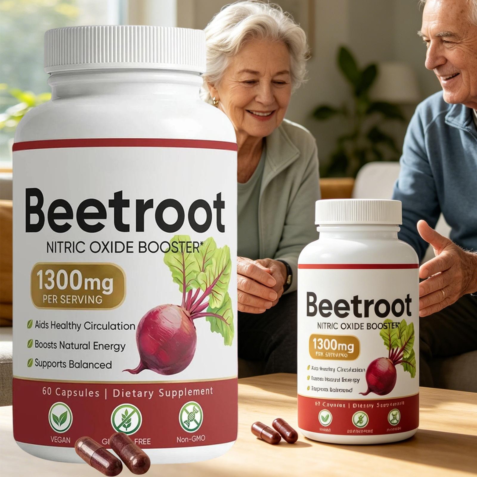 Lemeli Beetroot – 1300mg, Lemeli Beet Root Capsules, Boost Vitality, 60 Capsules