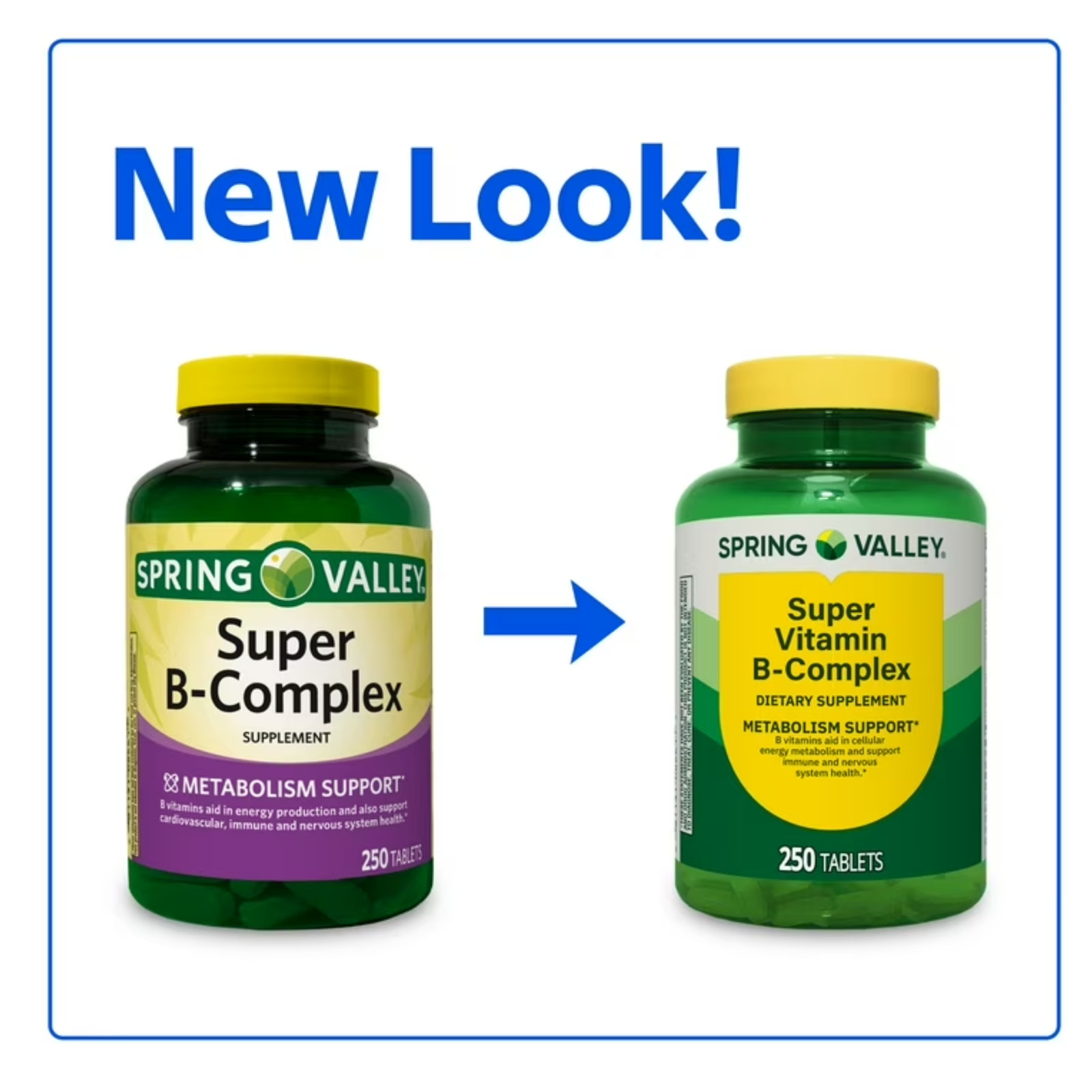 Spring Valley Super Vitamin B-Complex, 250 Count, Dietary Supplement Tablets