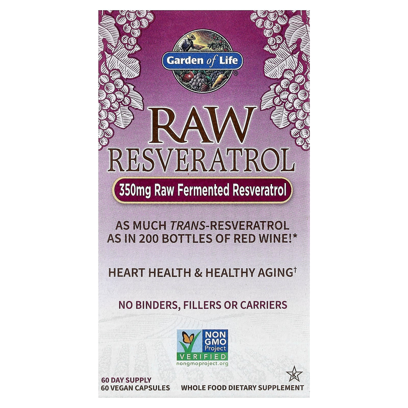 2 X Garden of Life, RAW Resveratrol, 60 Vegan Capsules