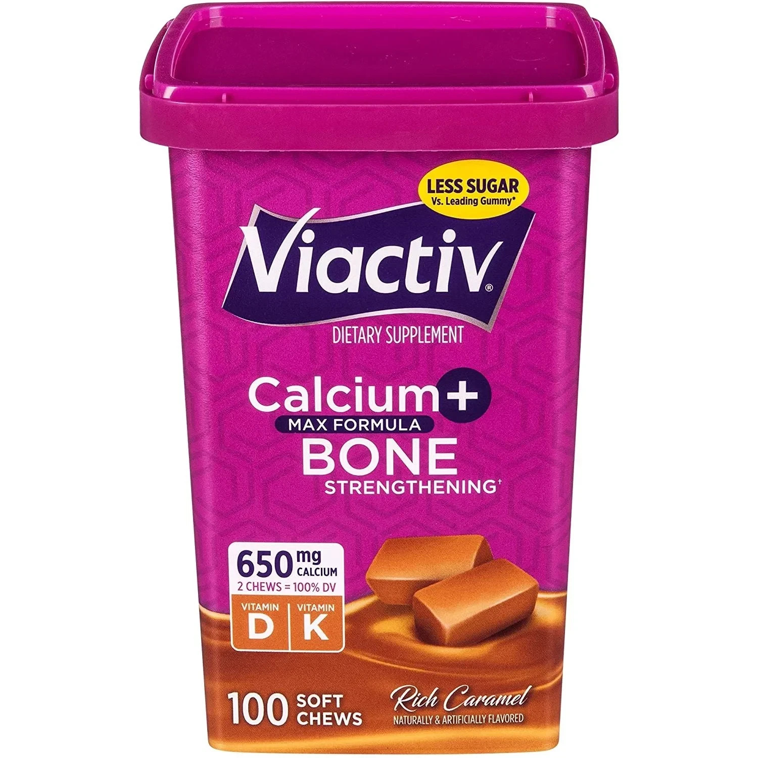 Viactiv Calcium + Vitamin D3 Supplement Soft Chews, Caramel,Calcium for Bone Hea