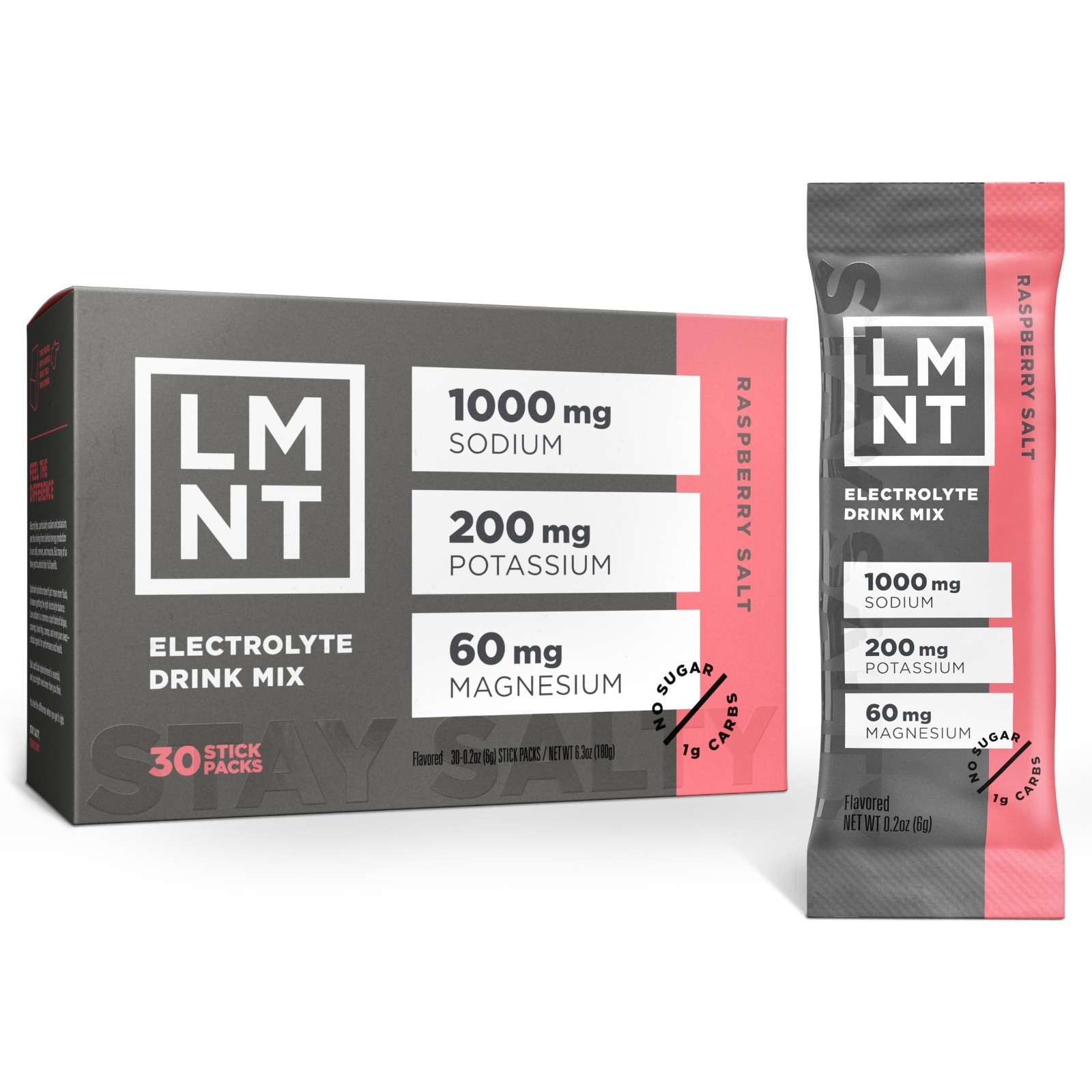 Electrolyte Drink Mix – Zero Sugar Raspberry Salt | 30 Pack | Hydration Boost