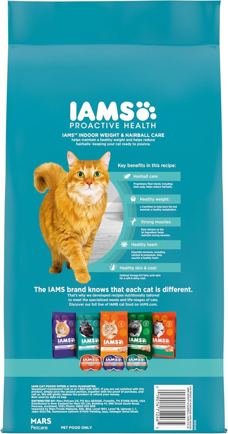 GYCO Proactive Health Adult Indoor Weight Control & Hairball Care Dry Cat Food w