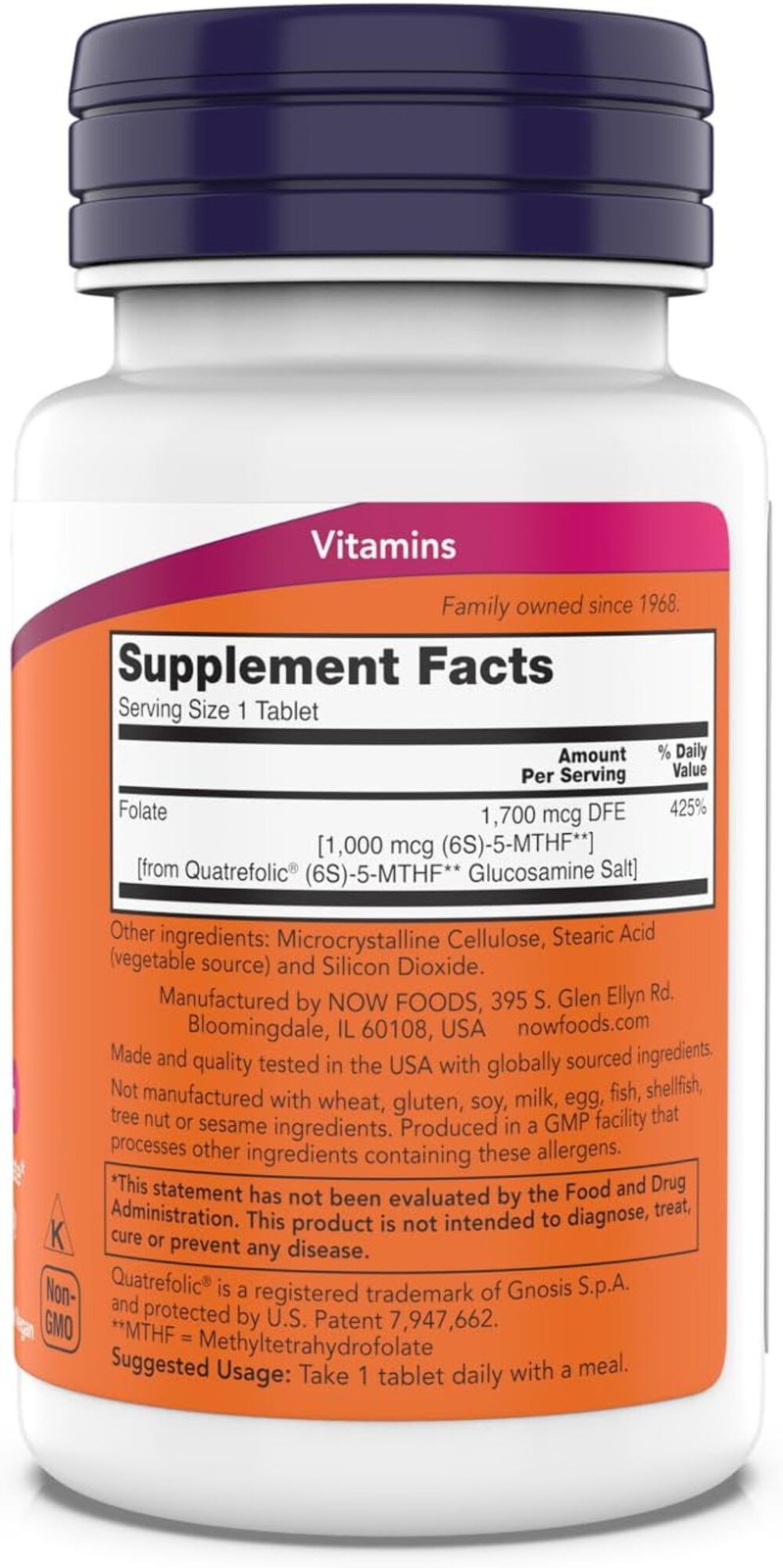 NOW Supplements, Methyl Folate 1,000 mcg, Co-Enzyme B Vitamin, 180 Tablets