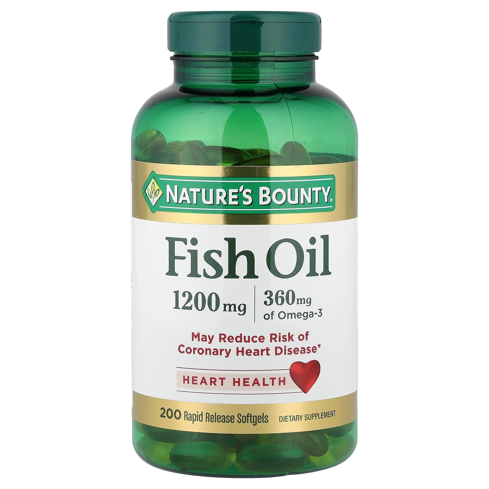 2 X Nature’s Bounty, Fish Oil, 1,200 mg, 200 Rapid Release Softgels