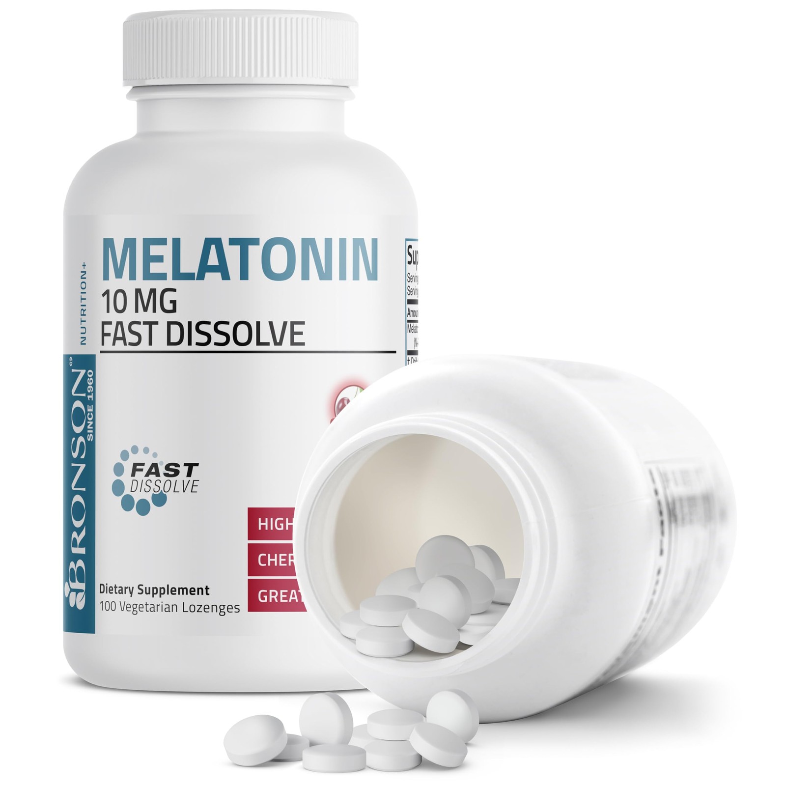 Bronson Melatonin 10Mg Fast Dissolve Cherry Flavored Tablets Vegetaria