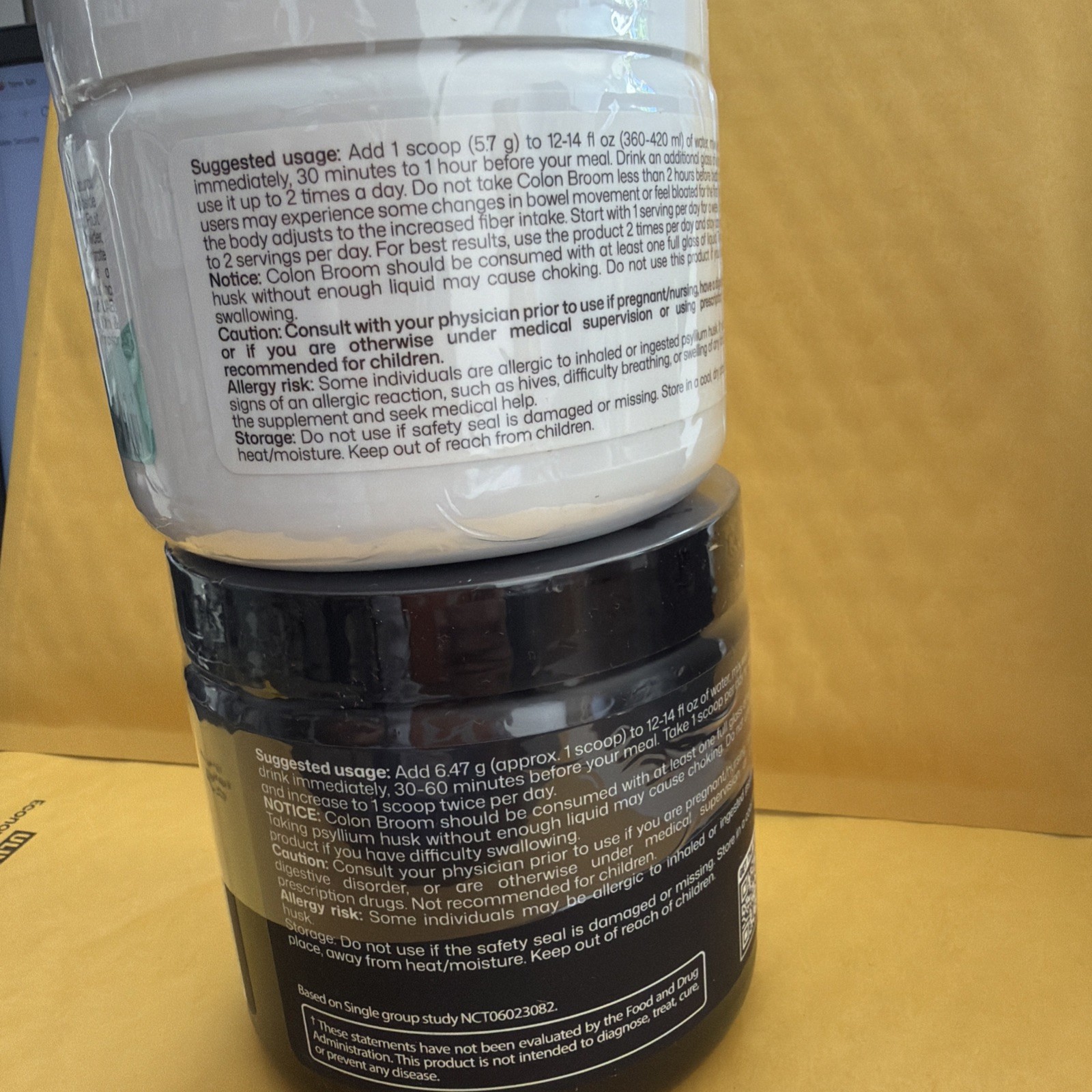 2 Colon Broom Premium Blend & AND REGULAR Psyllium LHusk Powder Drink Strawberry