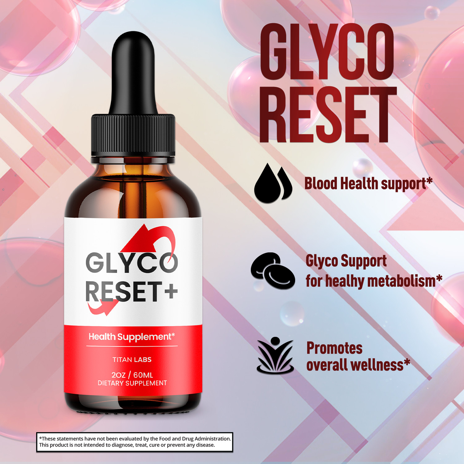 (1 Pack) Glyco Reset Drop Advanced Blood Support Supplement GlycoReset 30 Servs