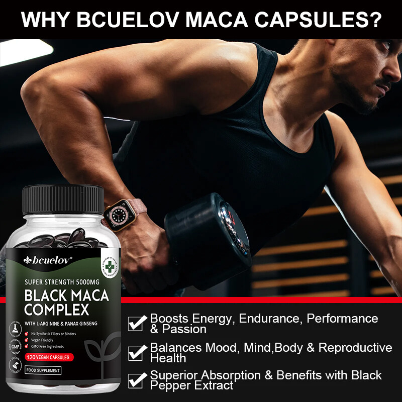 Black Maca Complex Improve Strength Enhance Athletic Performance 30-120 Pills