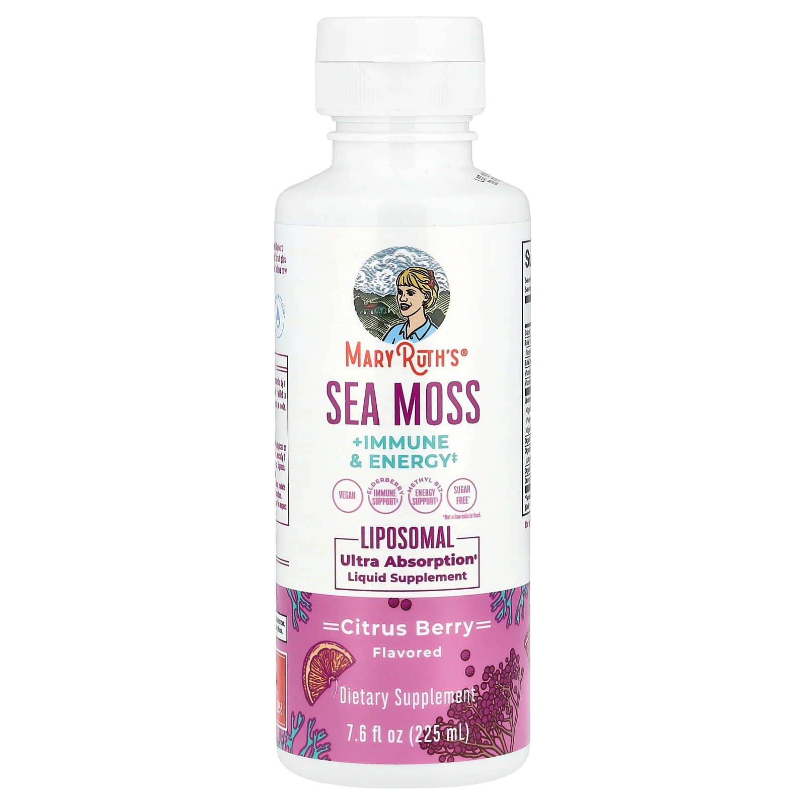 2 X MaryRuth’s, Sea Moss + Immune & Energy Liposomal, Citrus Berry, 7.6 fl oz (