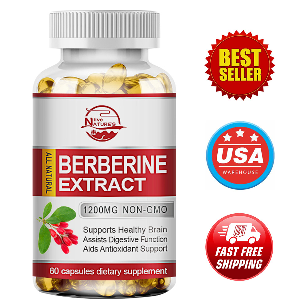 Premium Berberine 1200mg 180 Caps Blood Sugar Support ,Heart Health & Immune