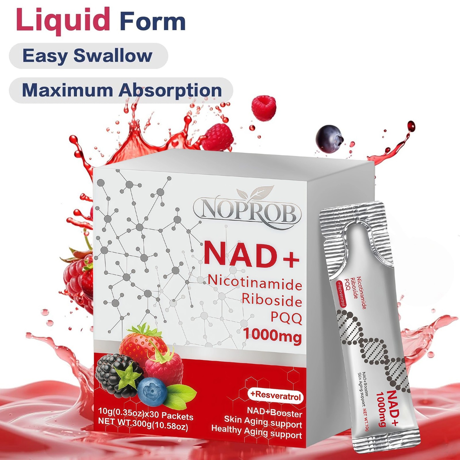 NAD+ Supplement 60pcs Premium Nicotinamide Riboside & Resveratrol DNA Repair