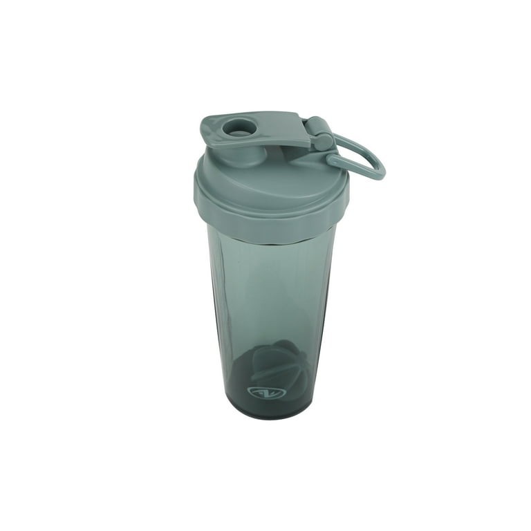 24 fl oz Plastic Shaker Bottle Gray Flip Lock BPA-Free Shatterproof Dishwasher