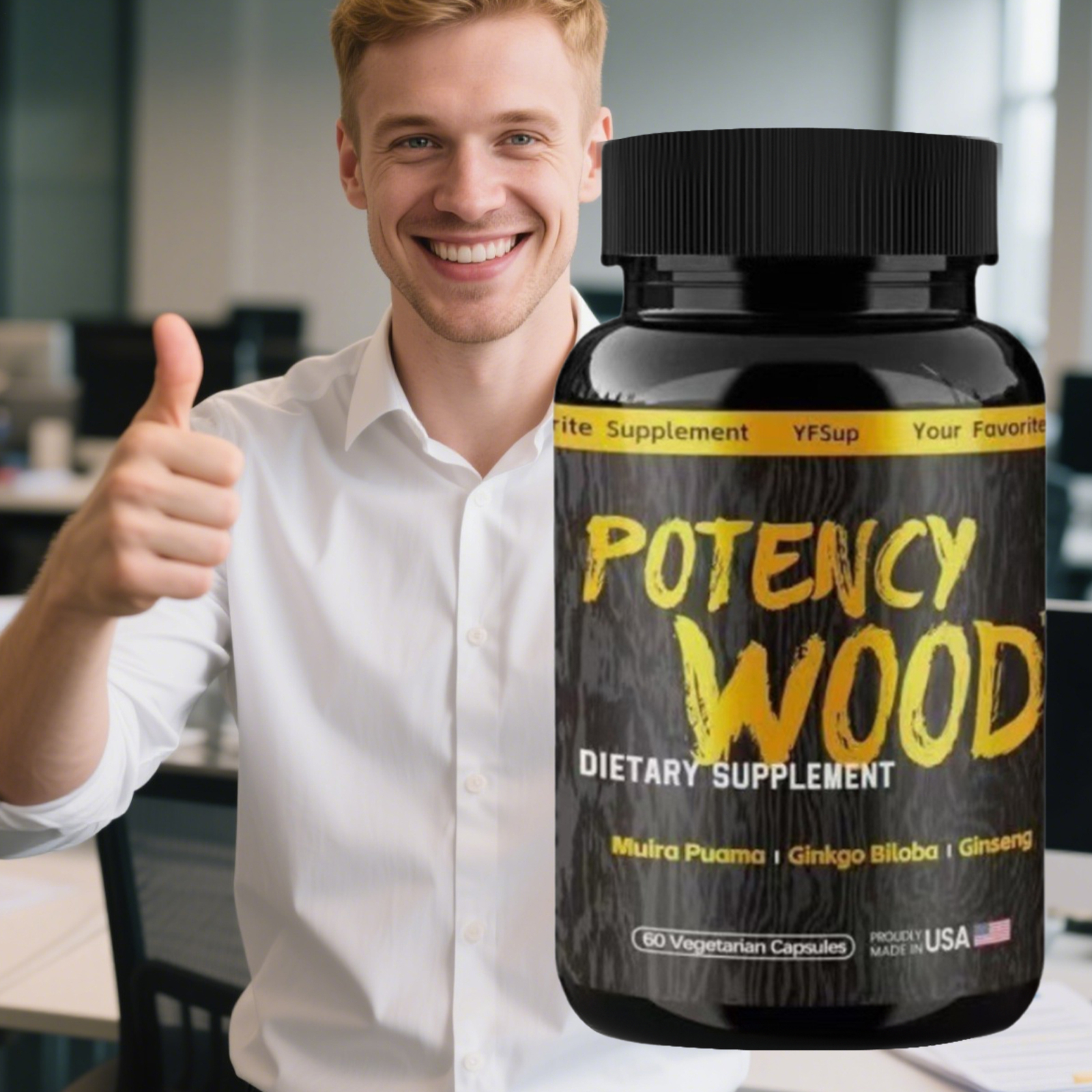 Herbal Supplements 60 Capsules, Potency Wood Ginseng Ashwagandha Gingko Tribulus