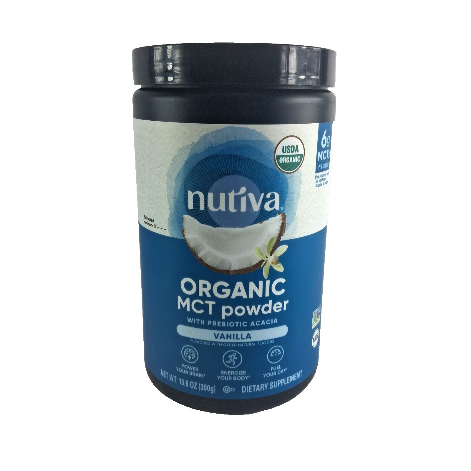 NUTIVA Organic MCT Powder Vanilla 10.6 OZ BB 12/2026