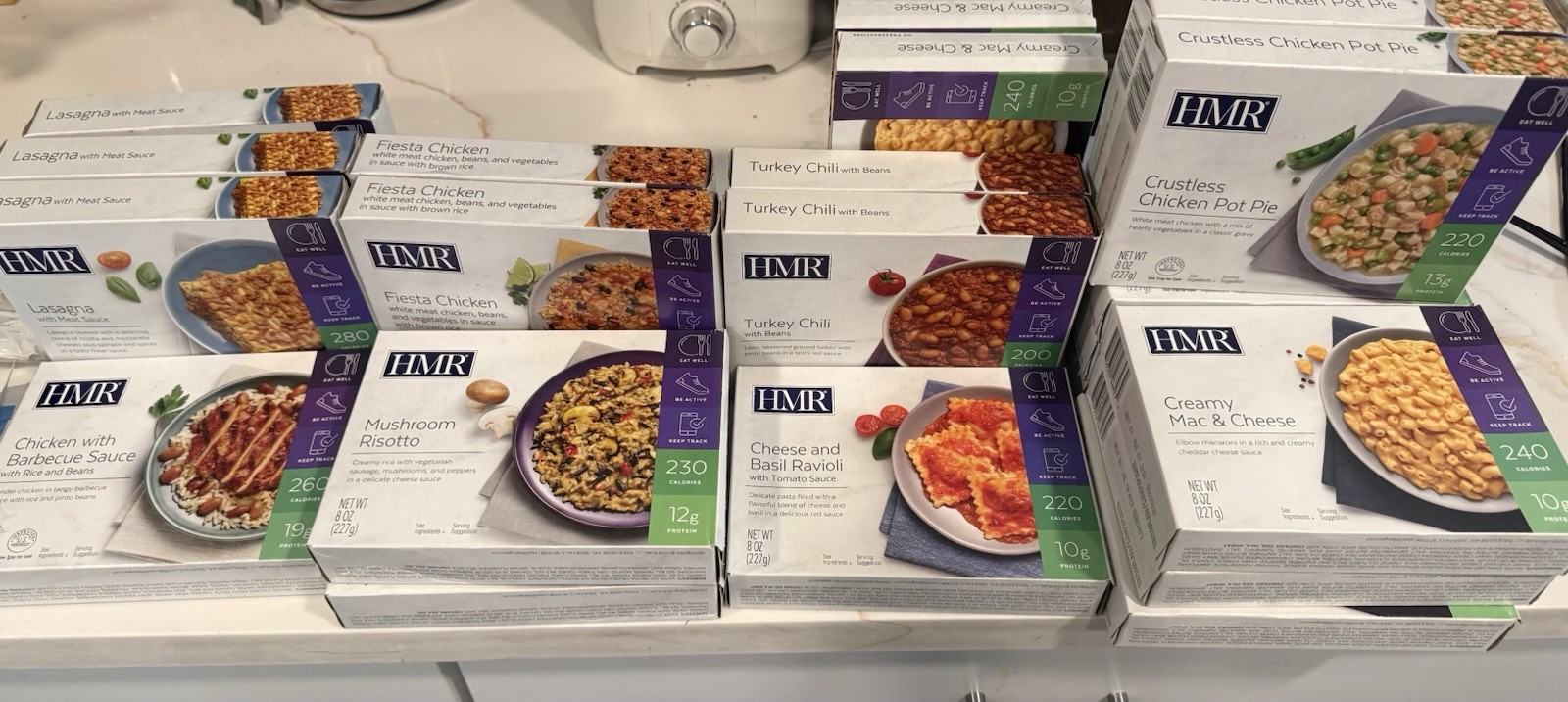 HMR Meals 21 Entrees Mac & Cheese, Lasagna, Mushroom risotto, Crustless Pot Pie