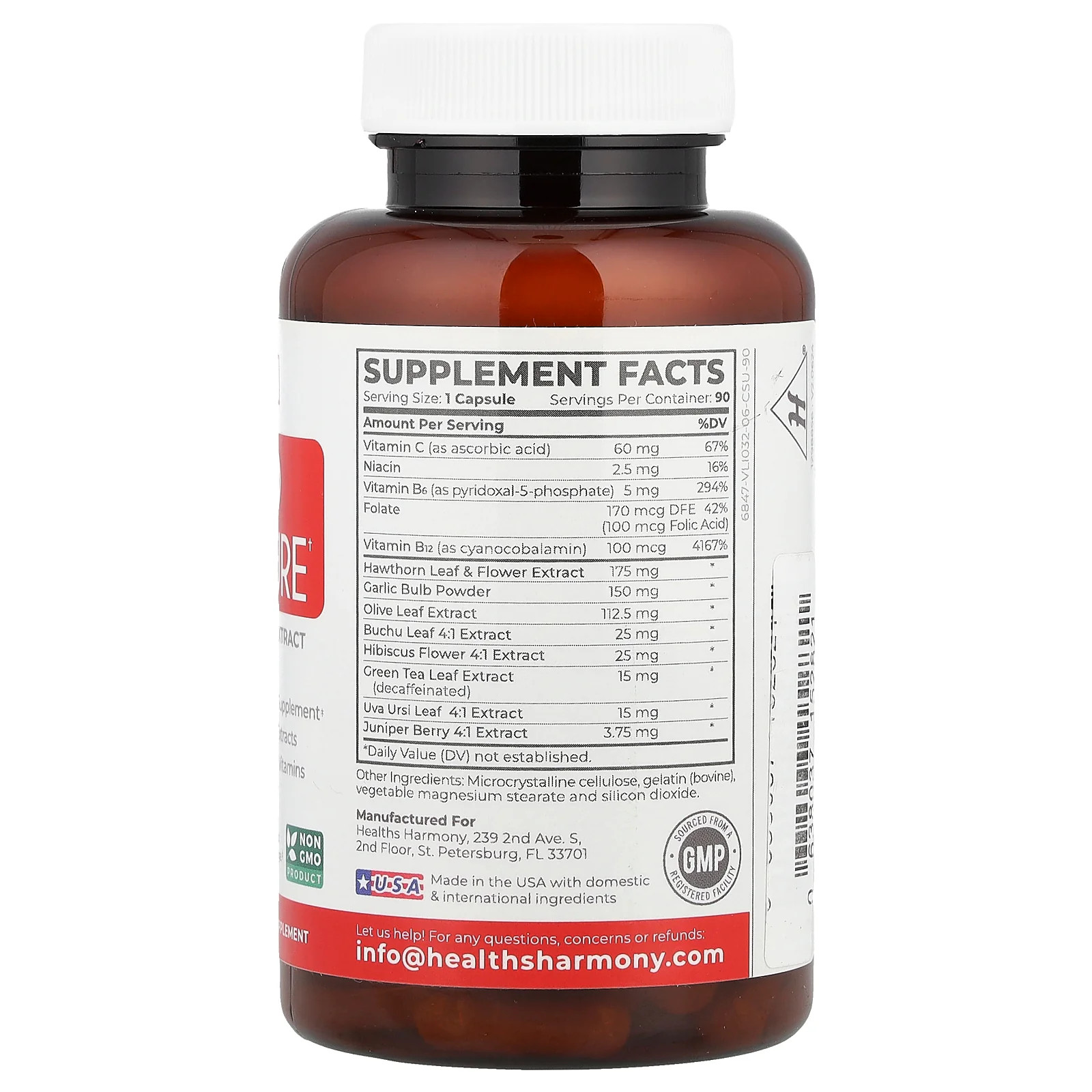 2 X Healths Harmony, Blood Pressure with Hawthorn Extract, 90 Capsules