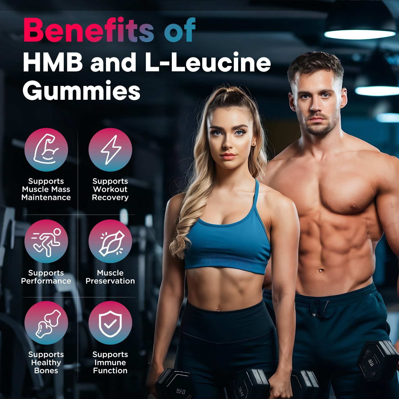 GZ HAOYUAN HMB and L-Leucine Gummies, 4500mg 60 Count (Pack of 1)
