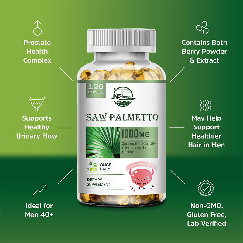 Prostate Support – Saw Palmetto – Reduce Frequent Urination, Stamina Supplement