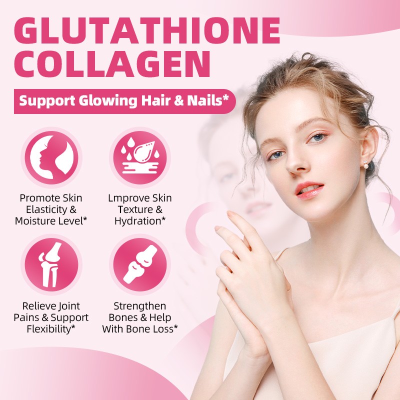 Glutathione Collagen Softgels Vitamin C Antioxidant Skin Lightening Support