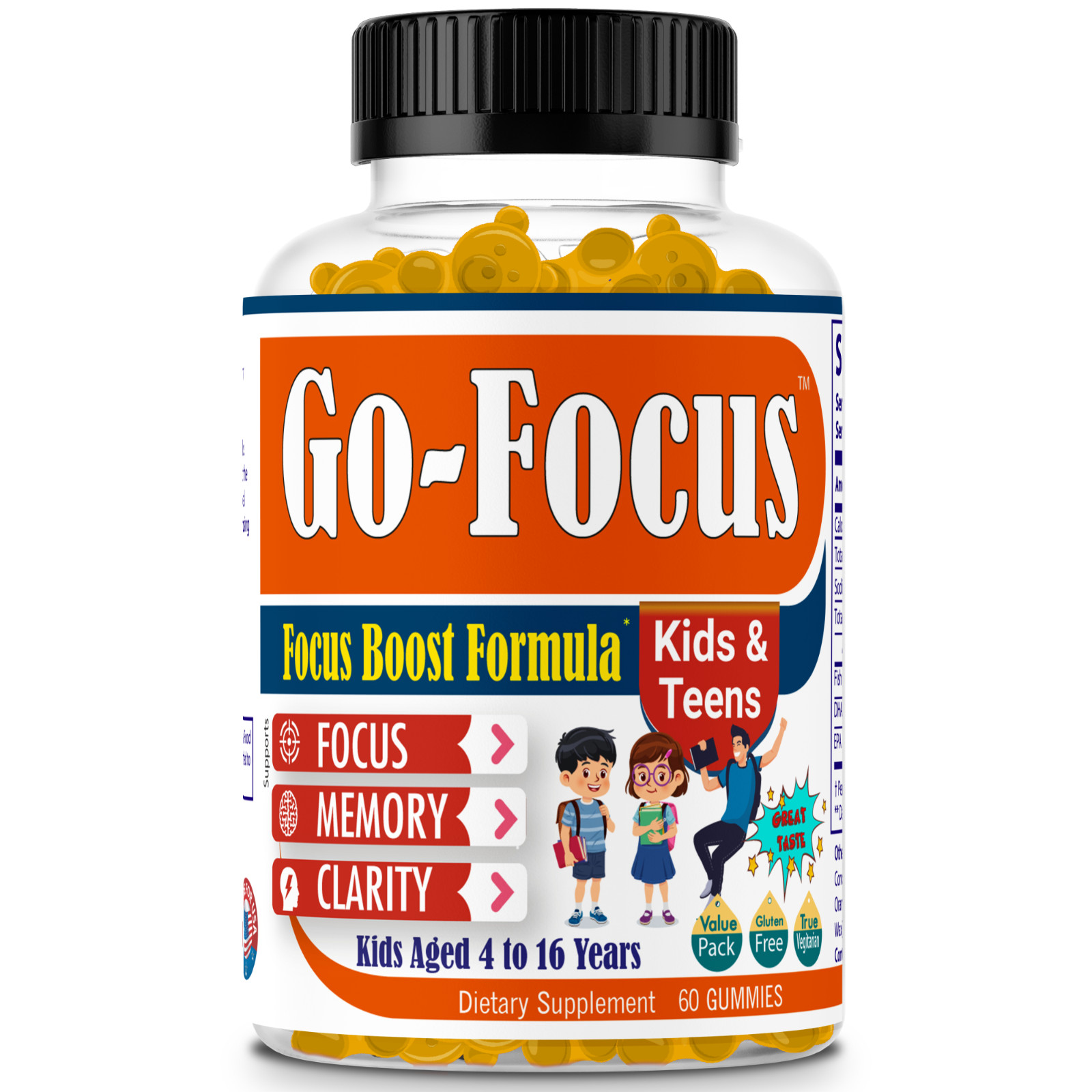 Brain Booster Supplement For Kids Teens,Support Memory,Focus,Calm,Mood -13/12/25