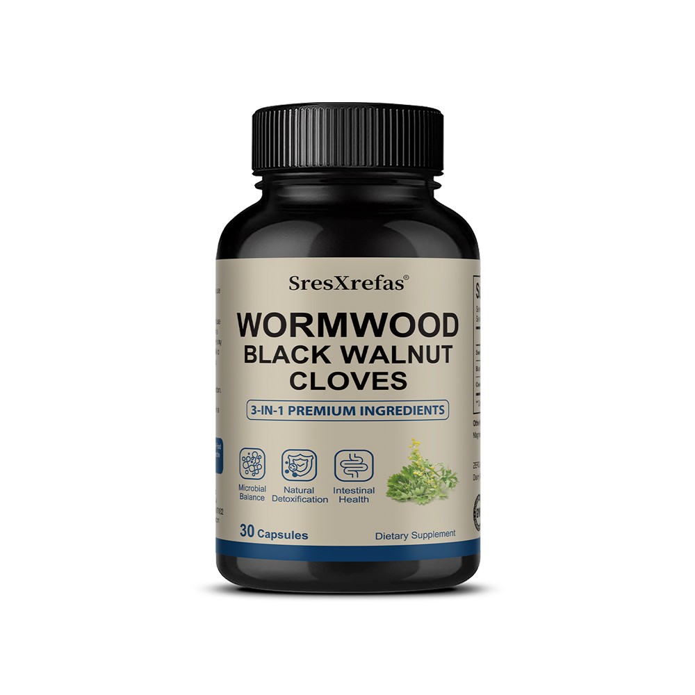 SresXrefas Wormwood Black Walnut Cloves 3-in-1 Premium Formula 30/60/120Capsules