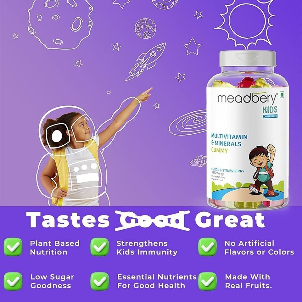 Meadbery Multivitamin And Mineral Bears Jelly Glutenfree Formula – 30 Gummys