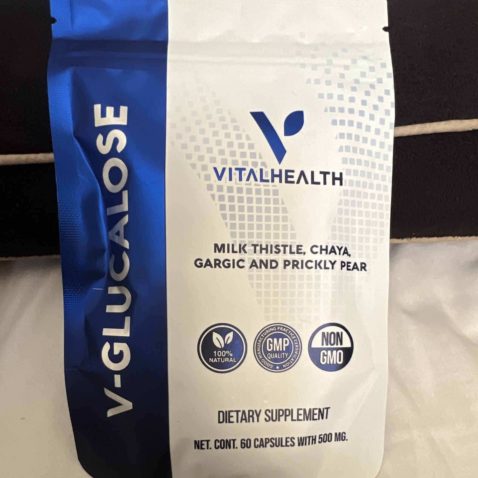 VITALHEALTH V-GLUCLASE Dietary Supplement 60 Capsules 500mg Milk Thistle
