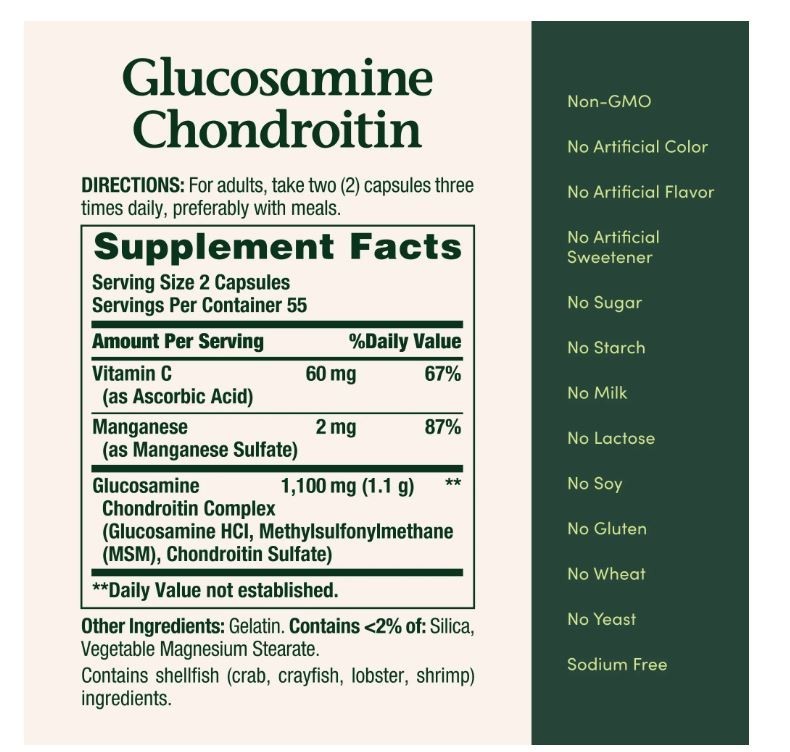 Nature’s Bounty Glucosamine Chondroitin Capsules, 110 Count