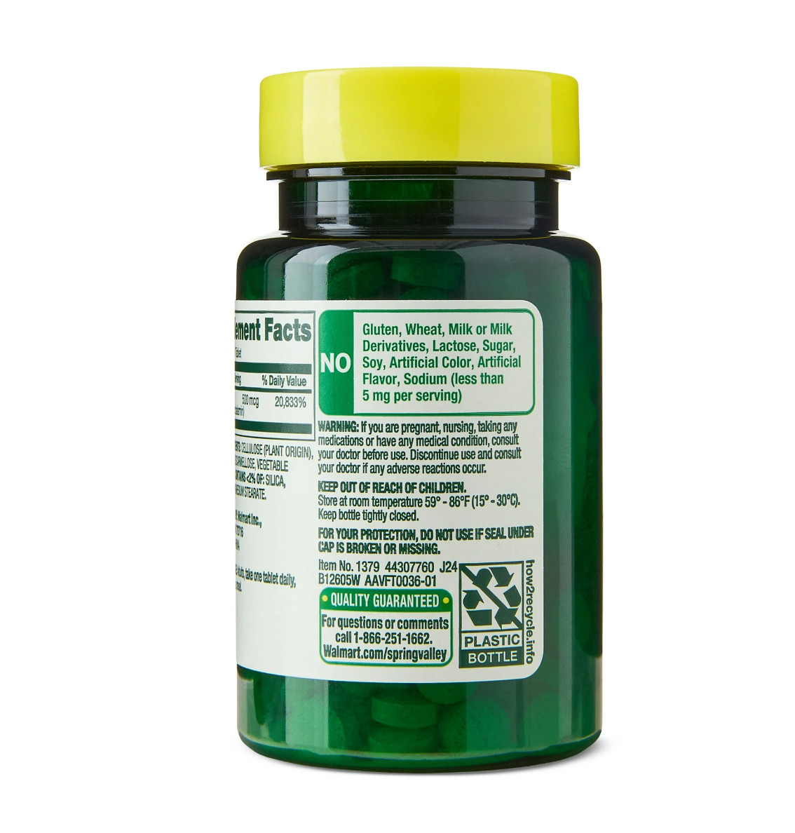 Vitamin B12 500 mcg Spring Valley 100 Tablets Energy Metabolism Support.;