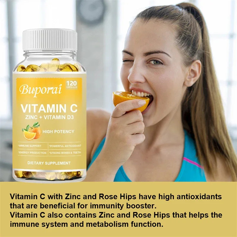 Zinc, with Vitamin C, D3 240pcs, Sleep and Energy, Supports Respiratory Health