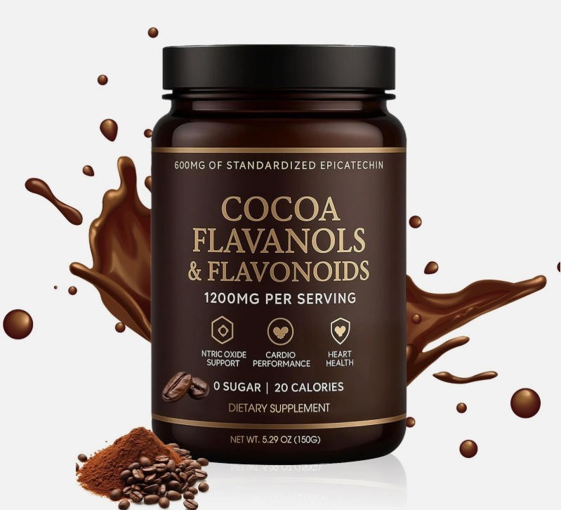 1-PCS High Flavanol Cocoa Powder Flavonoids Supplements Energy Boost 1200mg US
