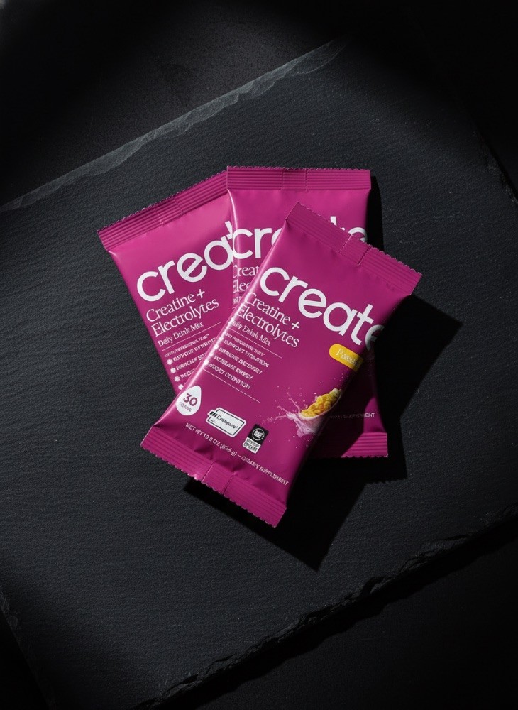 Create Creatine + Electrolytes Daily Drink Mix Passionfruit 30 Sticks 10.8oz NEW