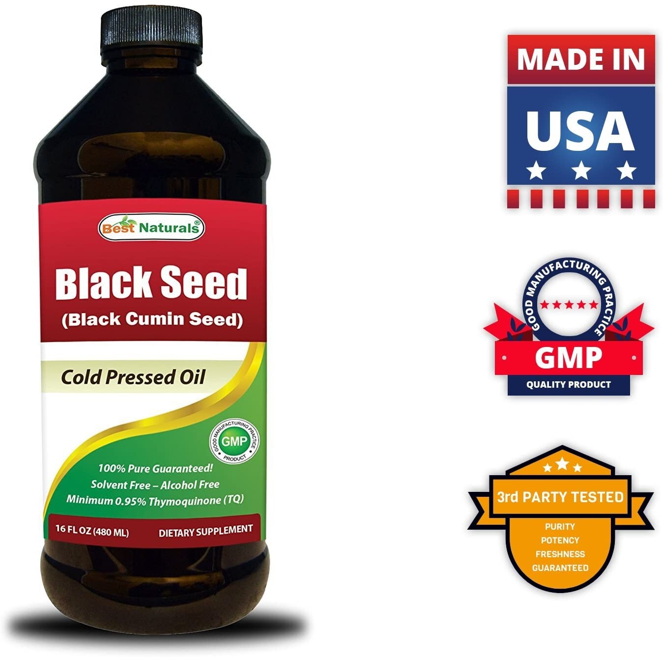 2 Packs Best Naturals Black Seed Oil 16 OZ