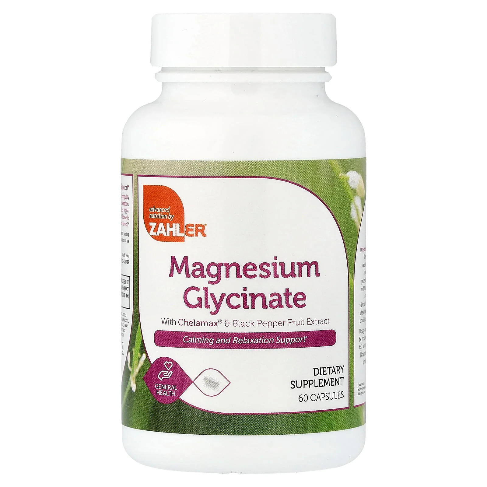 2 X Zahler, Magnesium Glycinate With Chelamax� & Black Pepper Fruit Extract, 60