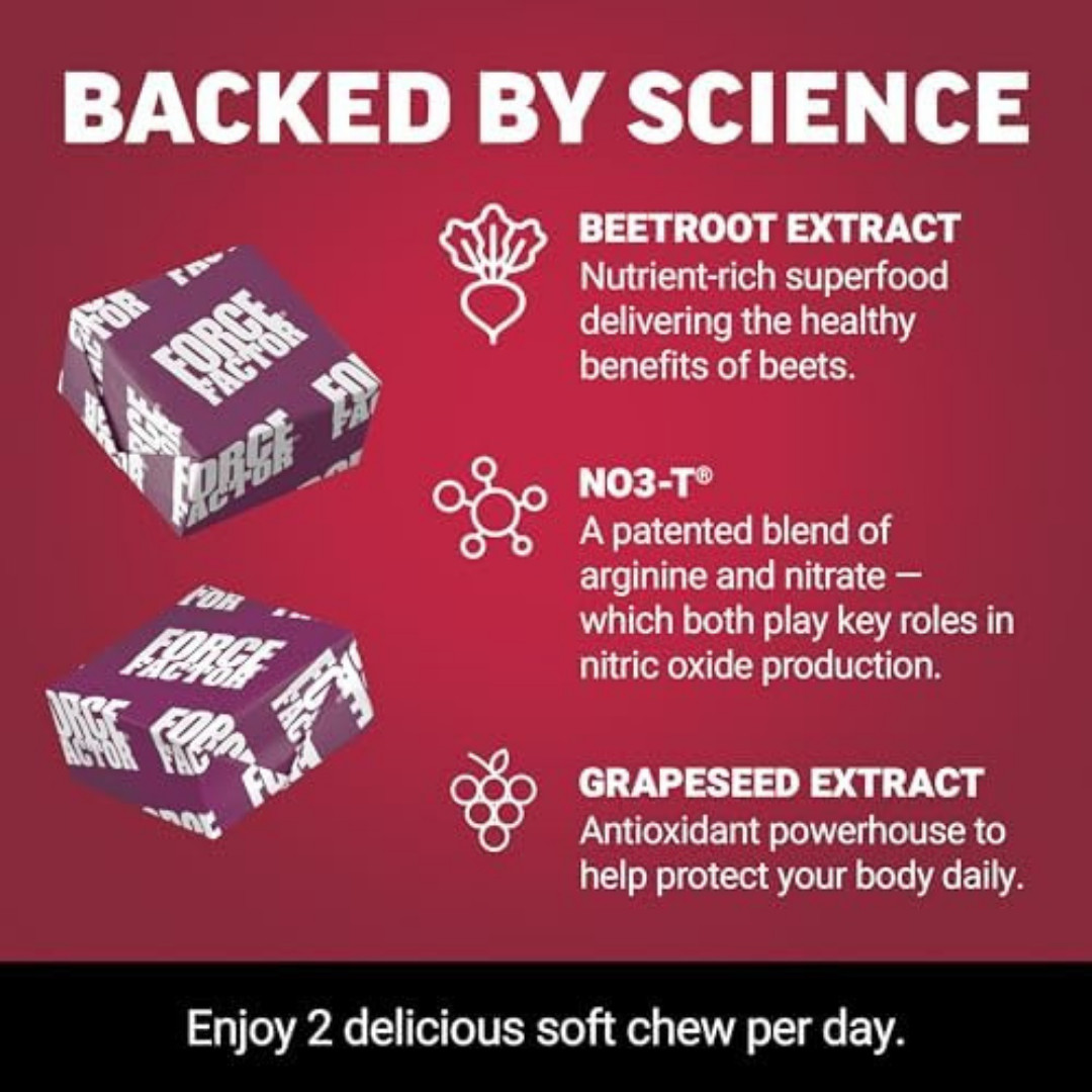 2PCS Force Factor Beets Total Concentrated Soft Beet Root Chews