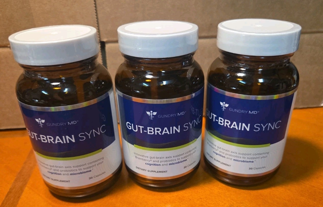 Gundry MD Gut-Brain Sync Pack Of 3 New Sealed 3 Bottles Of 30 Each
