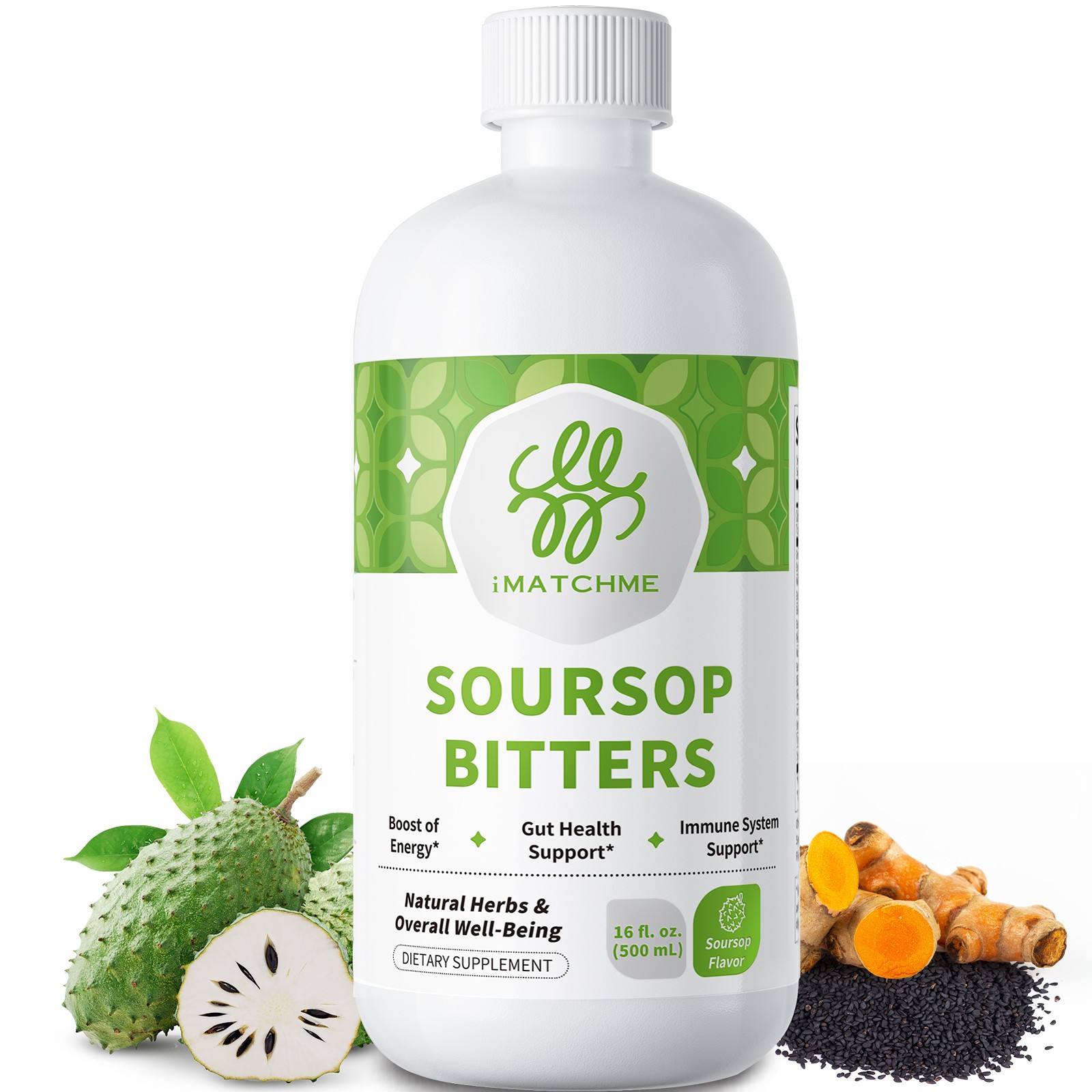500ml Soursop Bitters Liquid Herb for Immune, Digestive & Gut Health 16fl oz