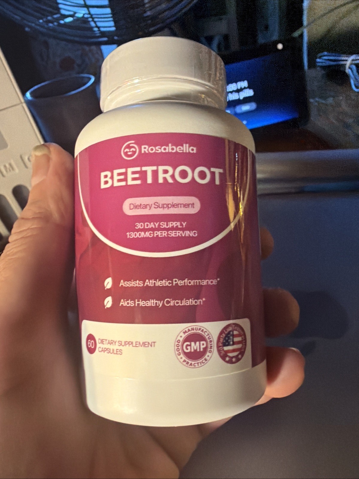 1-Rosabella Organic BeetRoot 60 Capsules Dietary Supplement EXP. 04/2028