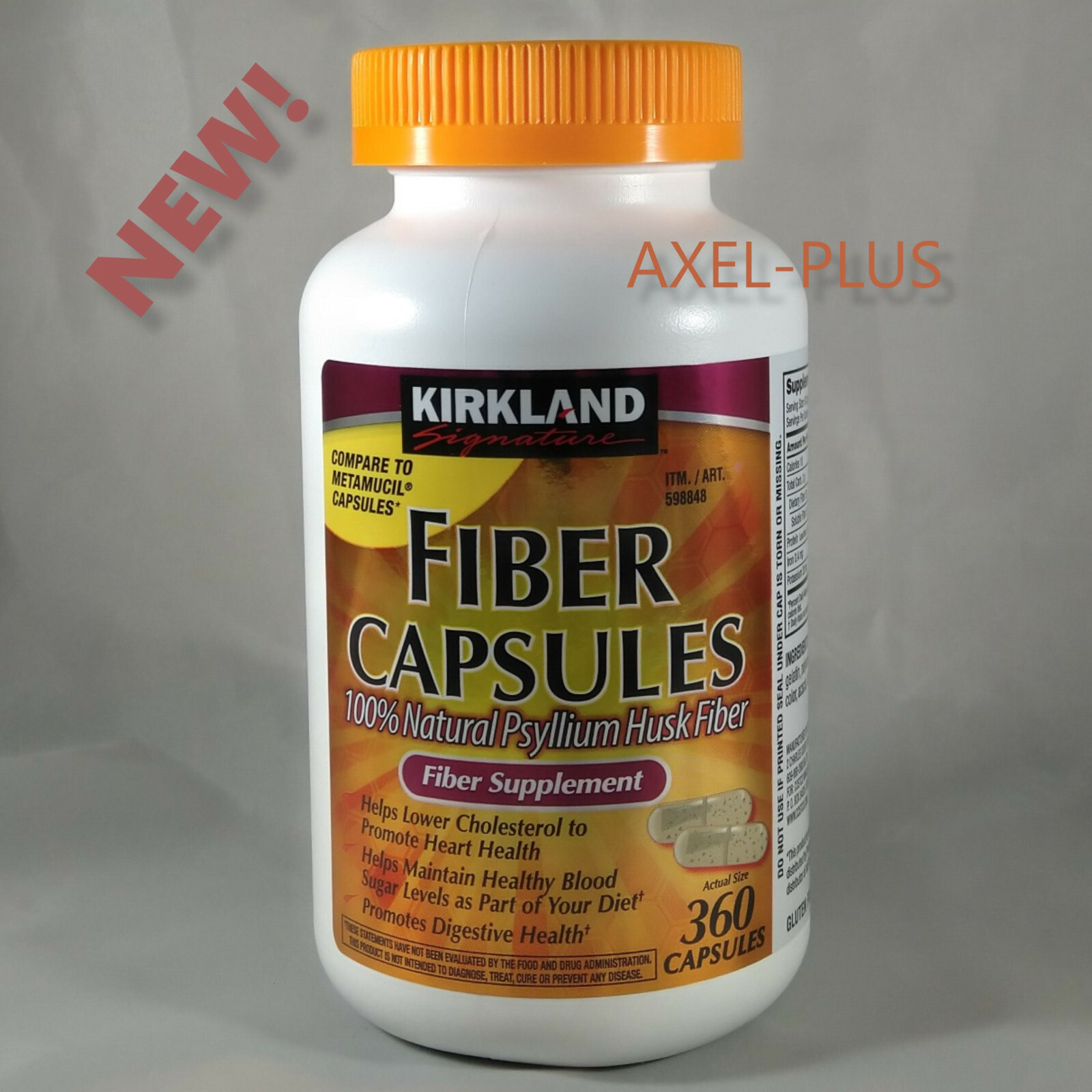 Kirkland Signature Fiber 360 Capsules Compare To Metamucil Caps.100% Na.Psyllium