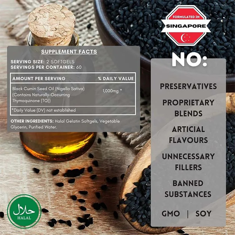 Black Seed Oil 240pcs,Promotes Heart and Brain Function Health,Joint Flexibility